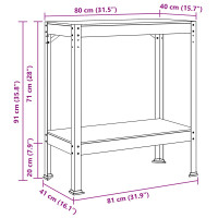 Produktbild för Arbetsbänk Svart 81 x 41 x 91 cm Konstruktions trä och metall