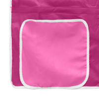 Produktbild för Barns LOFT SÄNG RAM med Gardiner Vit och Rosa 90 x 200 cm