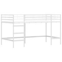 Produktbild för Barns LOFT SÄNG RAM med Gardiner Vit och Rosa 90 x 200 cm