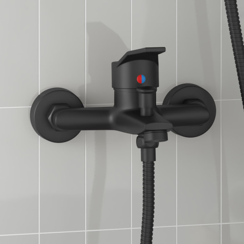 vidaXL Duschblandare Svart G 1 / 2 tum