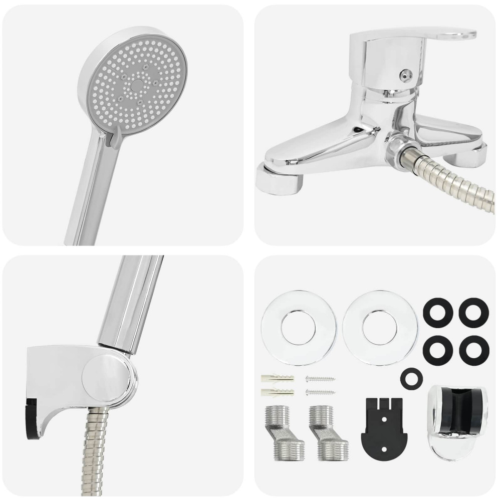 Produktbild för Duschhuvud Set Krom G 1 / 2 tum