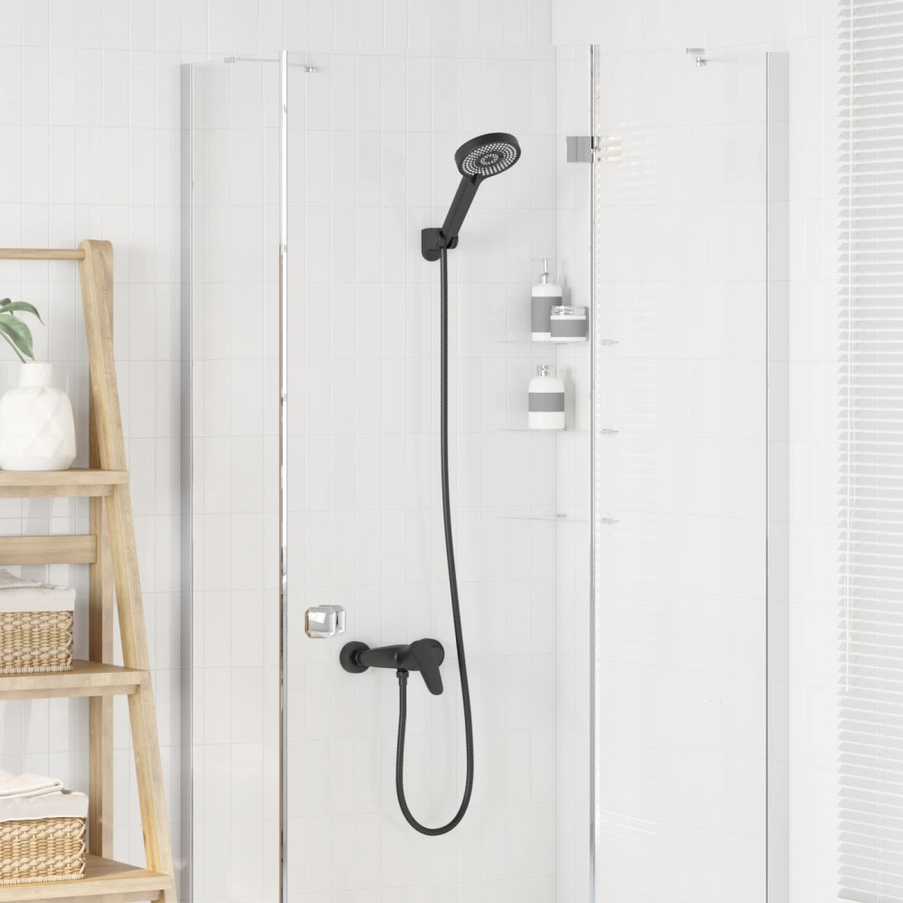 Produktbild för Duschhuvud Set Svart G 1 / 2 tum