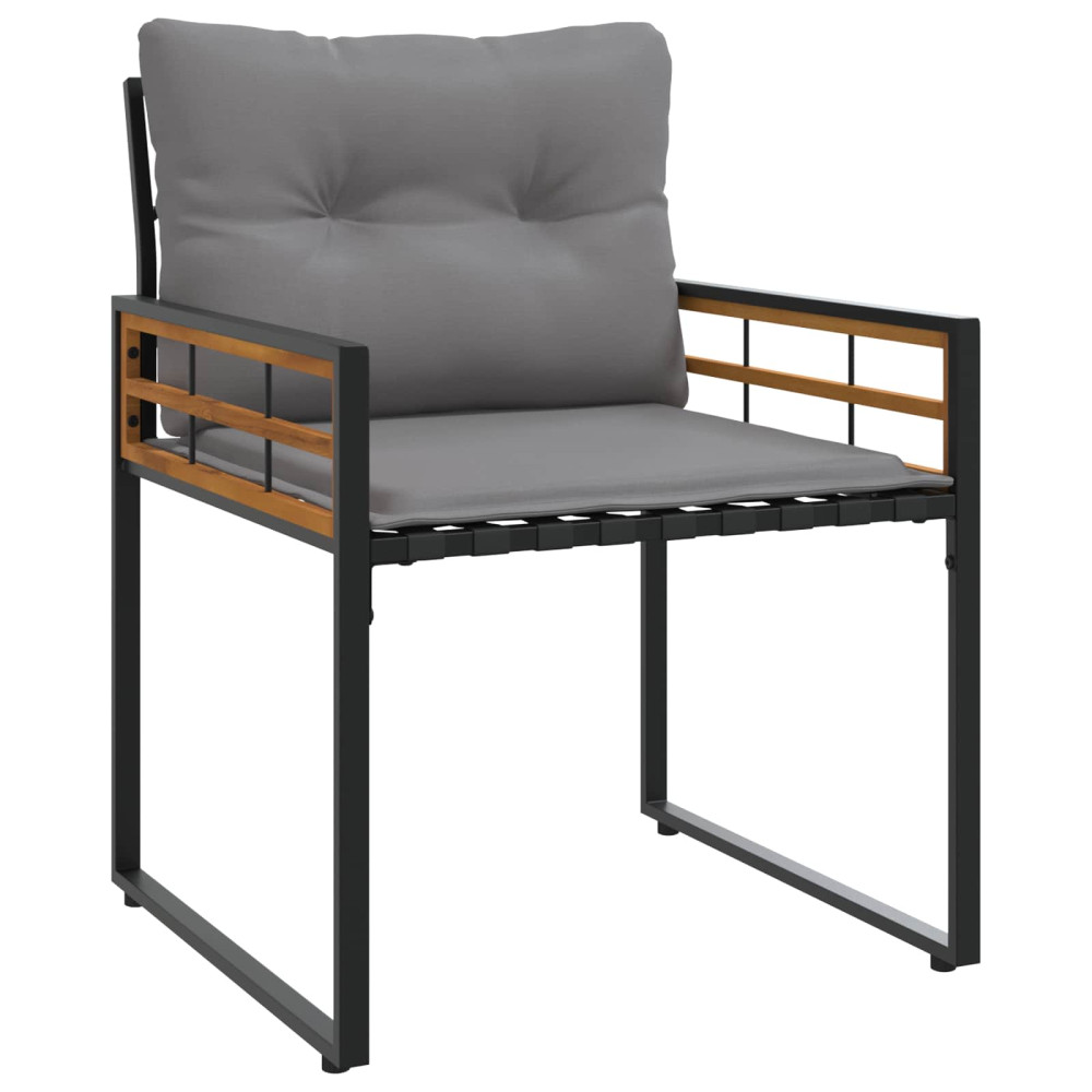 Produktbild för Utemöbelset med kudde 4 pcs Ljusgrå