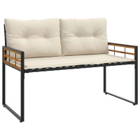 Produktbild för Trälagerssoffa med kudde Enfärgad Kräm 114 x 55 x 77 cm