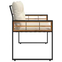 Produktbild för Trälagerssoffa med kudde Enfärgad Kräm 114 x 55 x 77 cm