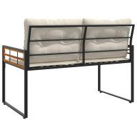 Produktbild för Trälagerssoffa med kudde Enfärgad Kräm 114 x 55 x 77 cm