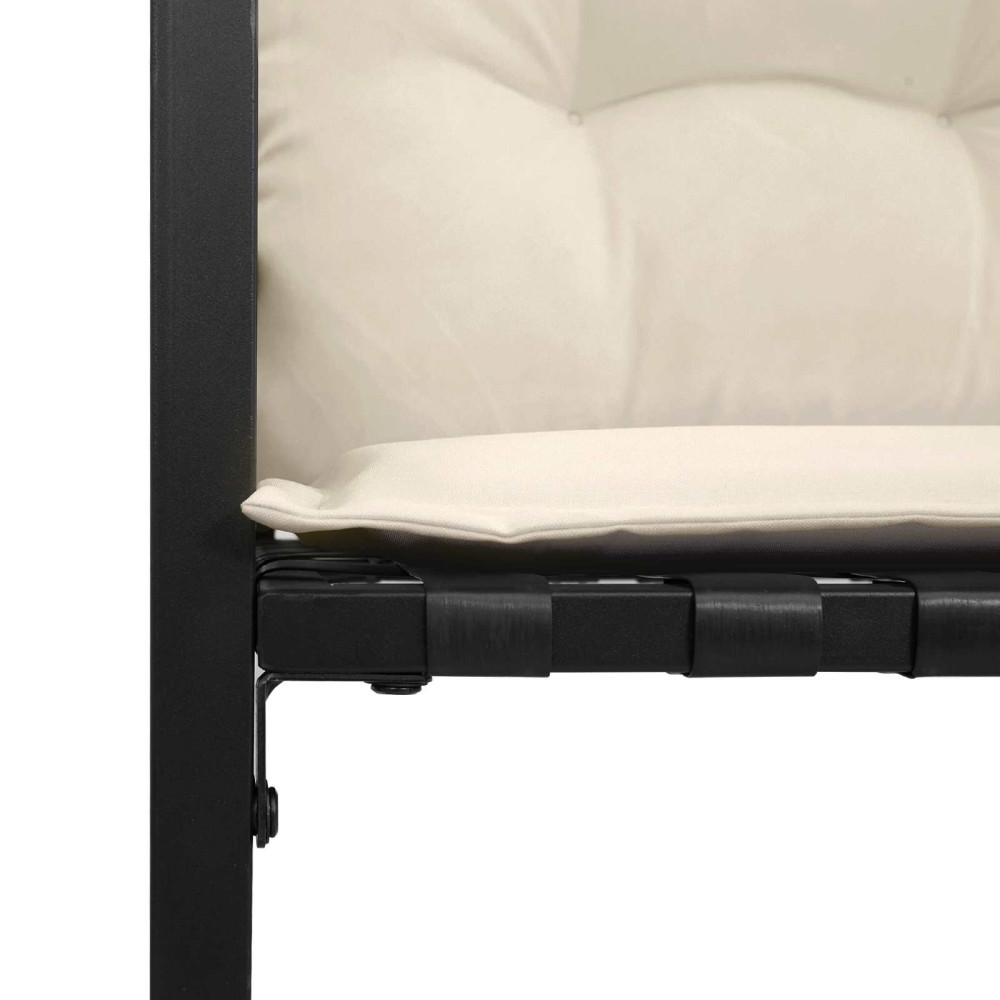Produktbild för Trälagerssoffa med kudde Enfärgad Kräm 114 x 55 x 77 cm