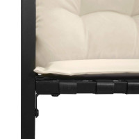 Produktbild för Trälagerssoffa med kudde Enfärgad Kräm 114 x 55 x 77 cm