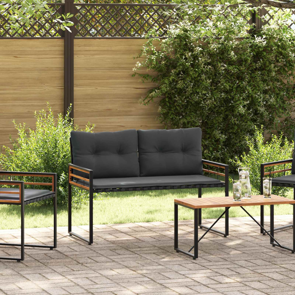 Produktbild för Trälagerssoffa med kudde Enfärgad Dim grå 114 x 55 x 77 cm