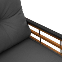 Produktbild för Trälagerssoffa med kudde Enfärgad Dim grå 114 x 55 x 77 cm