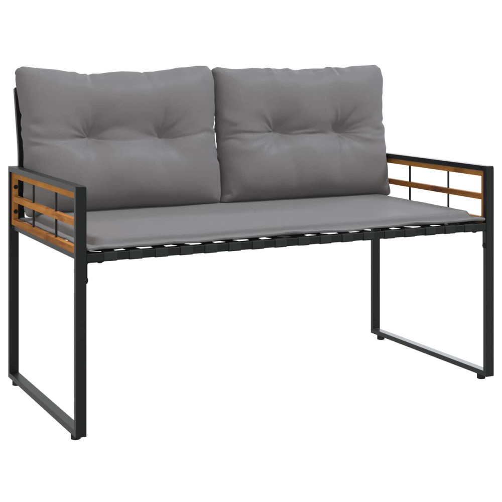 Produktbild för Trälagerssoffa med kudde Enfärgad Ljusgrå 114 x 55 x 77 cm