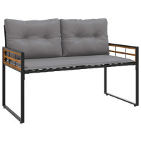 Produktbild för Trälagerssoffa med kudde Enfärgad Ljusgrå 114 x 55 x 77 cm