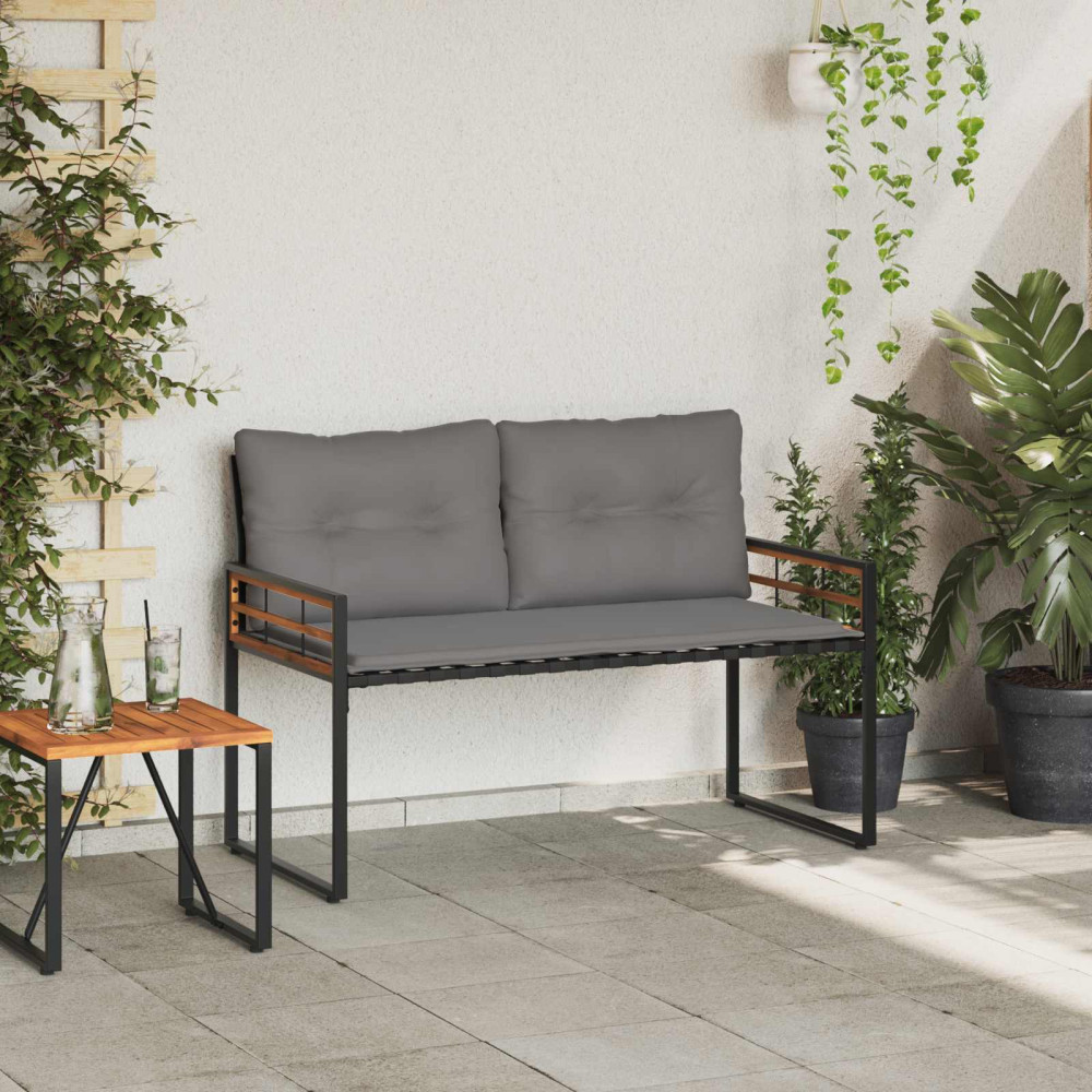 Produktbild för Trälagerssoffa med kudde Enfärgad Ljusgrå 114 x 55 x 77 cm