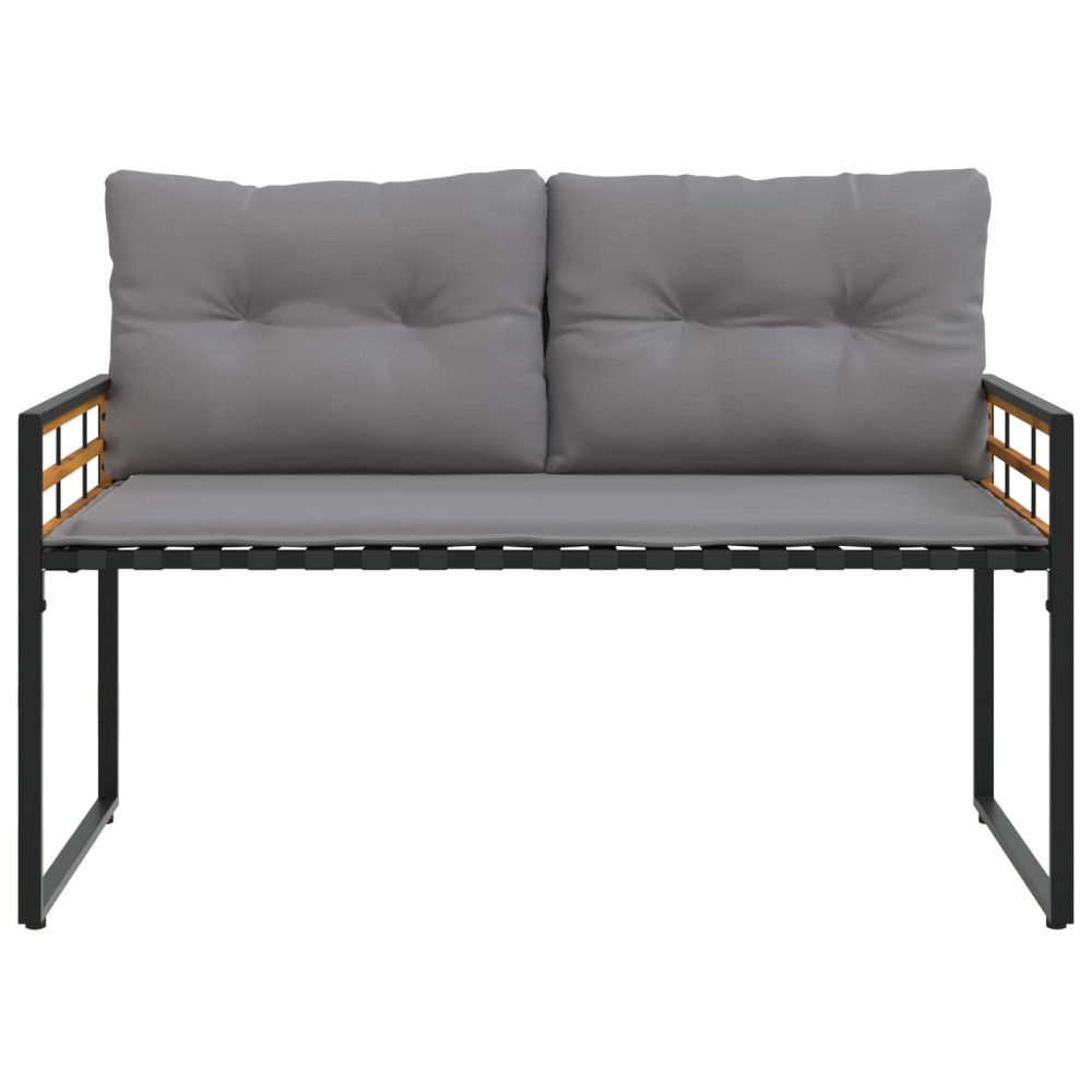 Produktbild för Trälagerssoffa med kudde Enfärgad Ljusgrå 114 x 55 x 77 cm