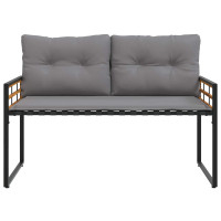 Produktbild för Trälagerssoffa med kudde Enfärgad Ljusgrå 114 x 55 x 77 cm
