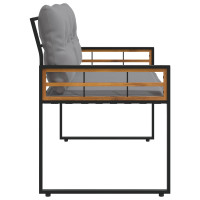 Produktbild för Trälagerssoffa med kudde Enfärgad Ljusgrå 114 x 55 x 77 cm