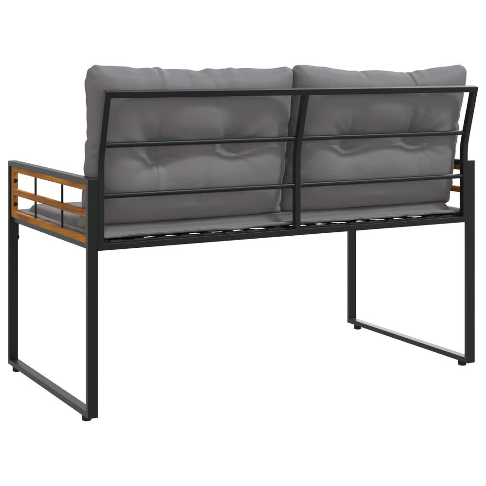 Produktbild för Trälagerssoffa med kudde Enfärgad Ljusgrå 114 x 55 x 77 cm