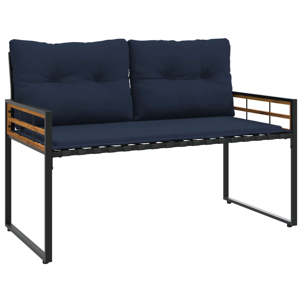 Produktbild för Trälagerssoffa med kudde Enfärgad Marinblå 114 x 55 x 77 cm