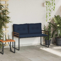 Produktbild för Trälagerssoffa med kudde Enfärgad Marinblå 114 x 55 x 77 cm