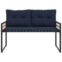 Produktbild för Trälagerssoffa med kudde Enfärgad Marinblå 114 x 55 x 77 cm