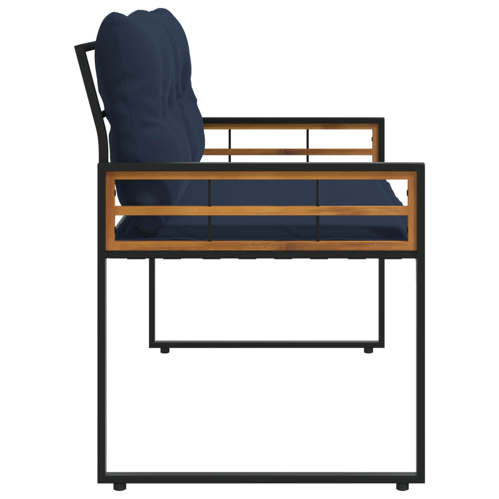 Produktbild för Trälagerssoffa med kudde Enfärgad Marinblå 114 x 55 x 77 cm