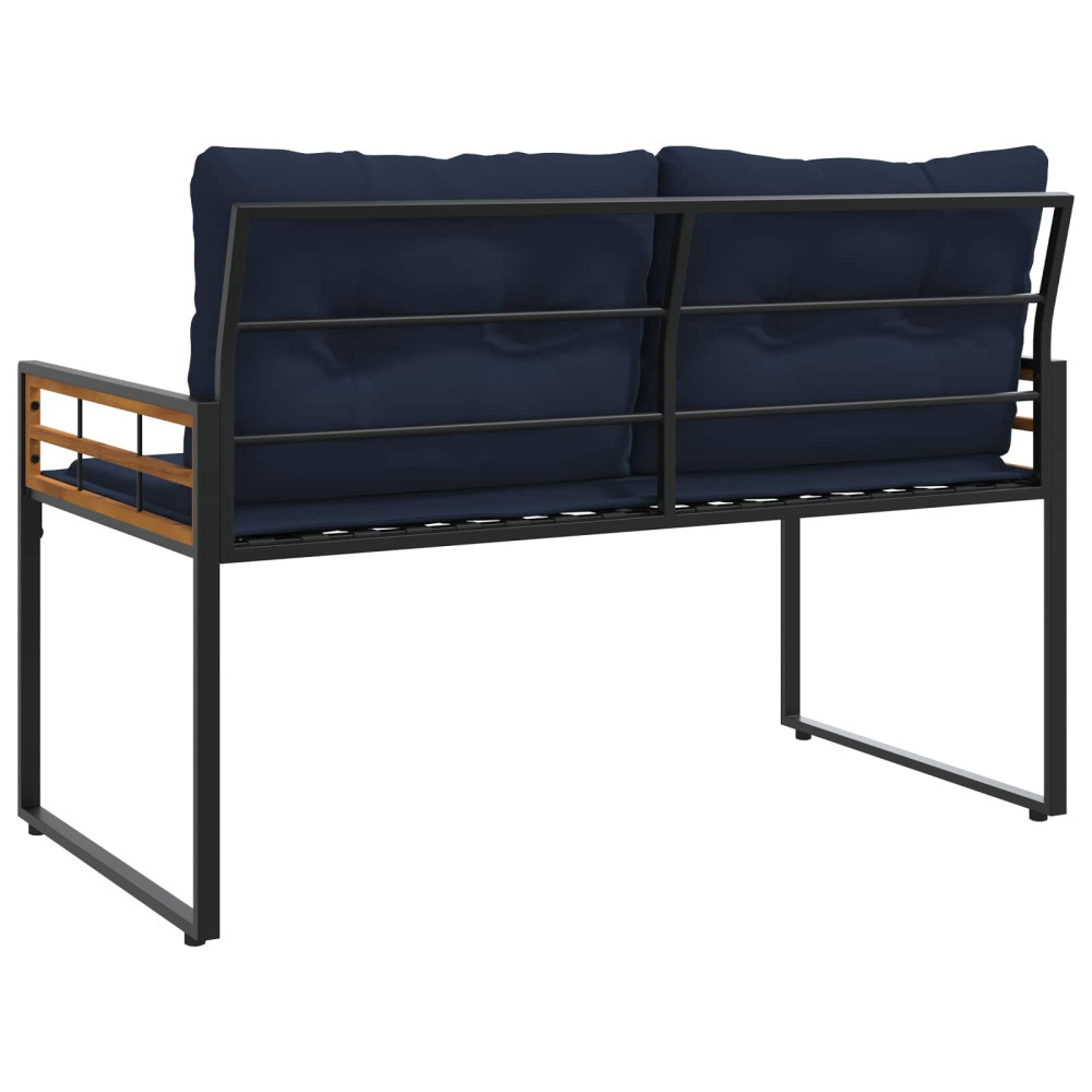 Produktbild för Trälagerssoffa med kudde Enfärgad Marinblå 114 x 55 x 77 cm