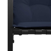 Produktbild för Trälagerssoffa med kudde Enfärgad Marinblå 114 x 55 x 77 cm