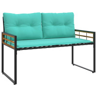 Produktbild för Trälagerssoffa med kudde Enfärgad Turkos 114 x 55 x 77 cm