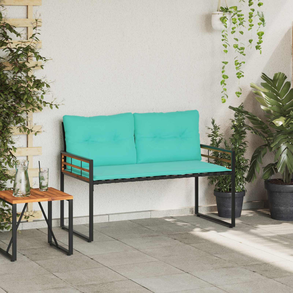 Produktbild för Trälagerssoffa med kudde Enfärgad Turkos 114 x 55 x 77 cm