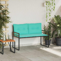 Produktbild för Trälagerssoffa med kudde Enfärgad Turkos 114 x 55 x 77 cm
