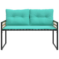 Produktbild för Trälagerssoffa med kudde Enfärgad Turkos 114 x 55 x 77 cm