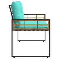Produktbild för Trälagerssoffa med kudde Enfärgad Turkos 114 x 55 x 77 cm