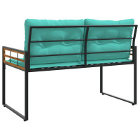Produktbild för Trälagerssoffa med kudde Enfärgad Turkos 114 x 55 x 77 cm