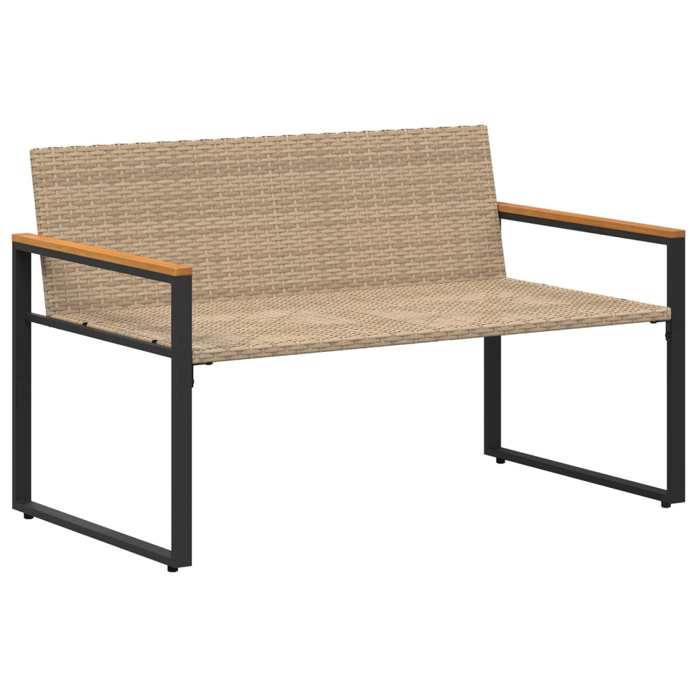 Produktbild för bänk med kudde Beige och krämvit 115 x 65 x 72 cm Rotting