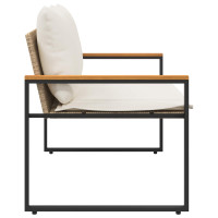 Produktbild för bänk med kudde Beige och krämvit 115 x 65 x 72 cm Rotting