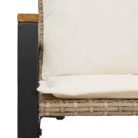 Produktbild för bänk med kudde Beige och krämvit 115 x 65 x 72 cm Rotting