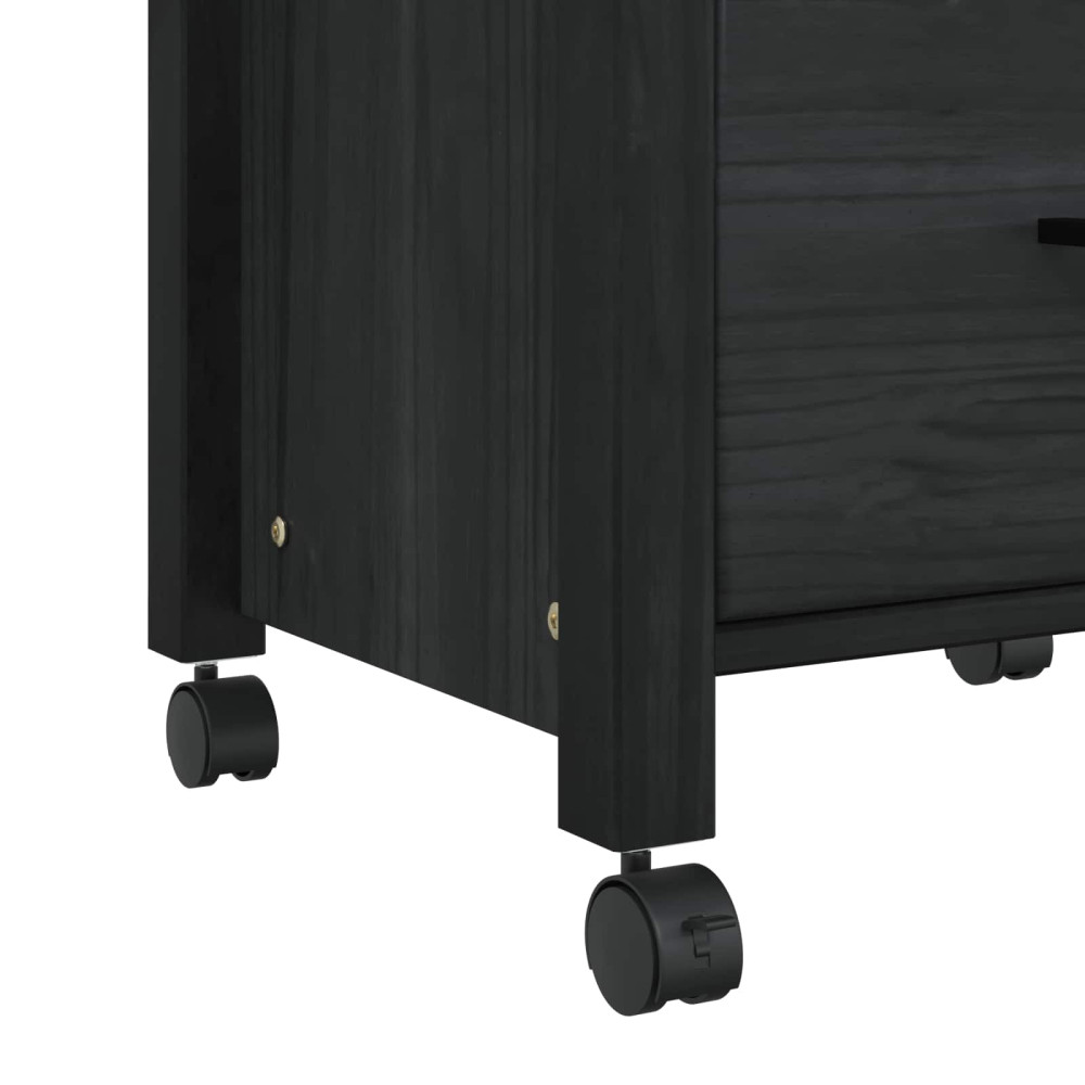 Produktbild för Köksvagn MONZA Svart 48 x 40 x 88,5 cm Massiv furu