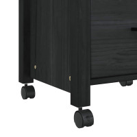Produktbild för Köksvagn MONZA Svart 48 x 40 x 88,5 cm Massiv furu