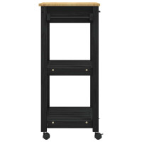 Produktbild för Köksvagn MONZA Svart 60 x 40 x 88,5 cm Massiv furu
