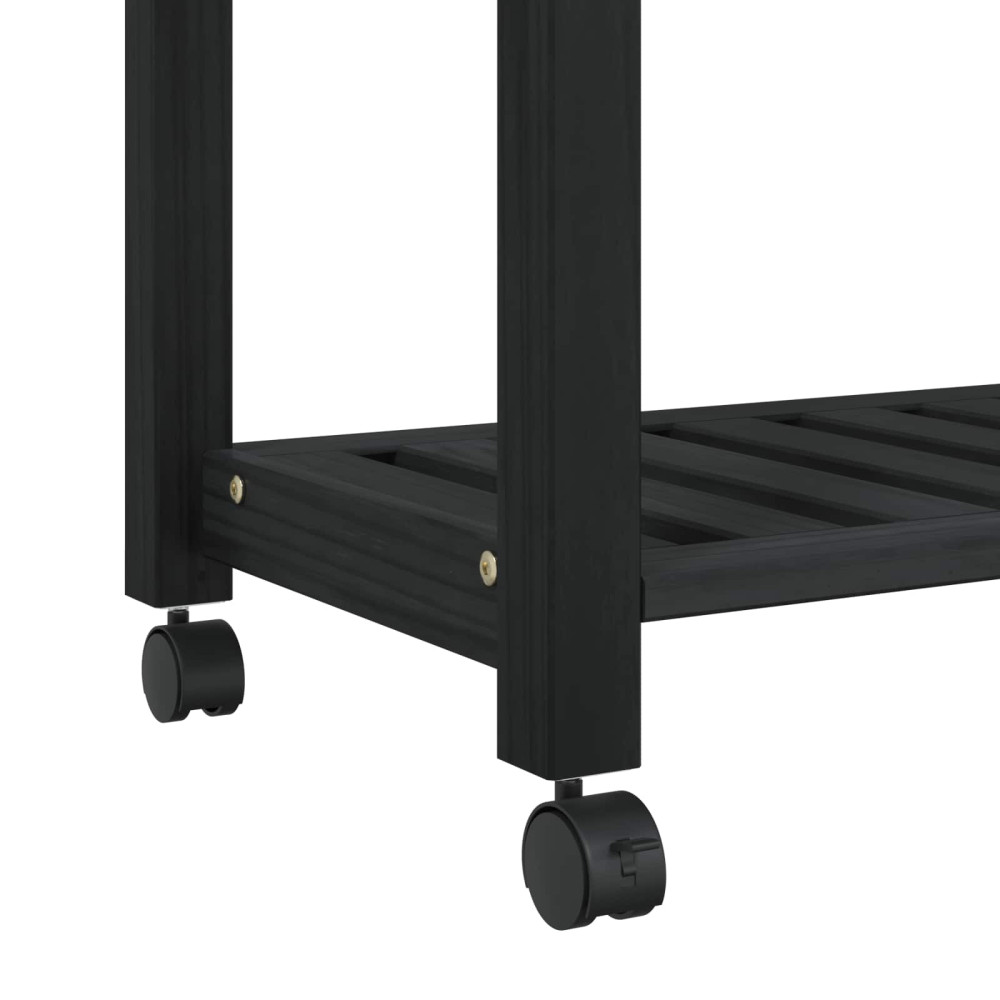 Produktbild för Köksvagn MONZA Svart 60 x 40 x 88,5 cm Massiv furu