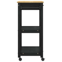 Produktbild för Köksvagn MONZA Svart 60 x 40 x 88,5 cm Massiv furu