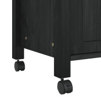 Produktbild för Köksvagn MONZA Svart 60 x 40 x 88,5 cm Massiv furu