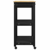 Produktbild för Köksvagn MONZA Svart 84 x 40 x 88,5 cm Massiv furu