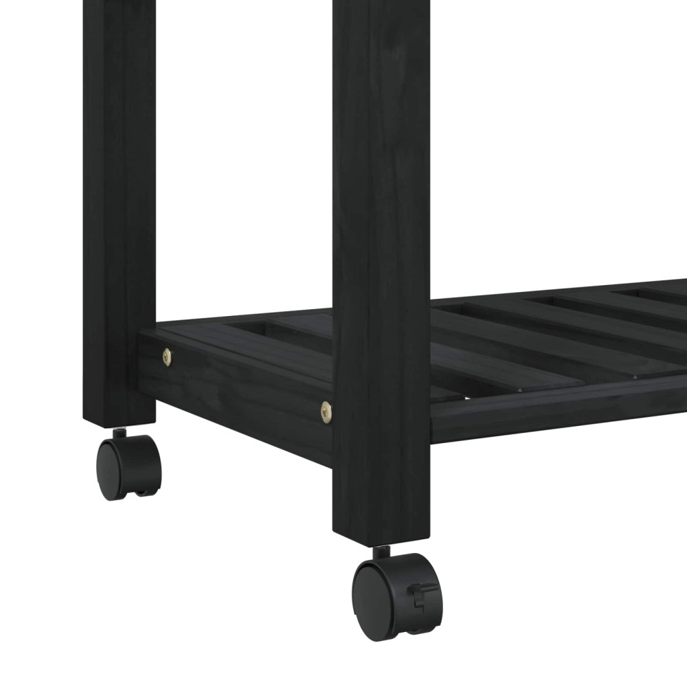 Produktbild för Köksvagn MONZA Svart 84 x 40 x 88,5 cm Massiv furu