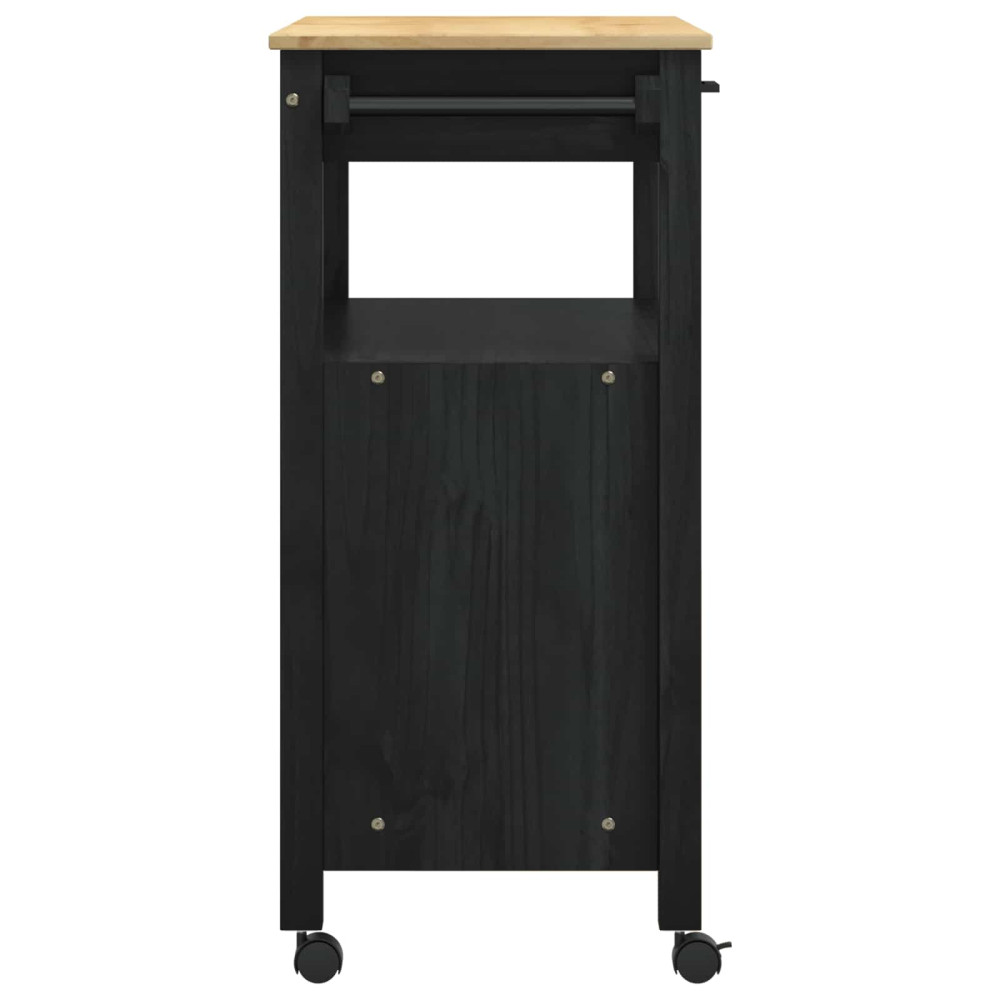 Produktbild för Köksvagn MONZA Svart 84 x 40 x 88,5 cm Massiv furu