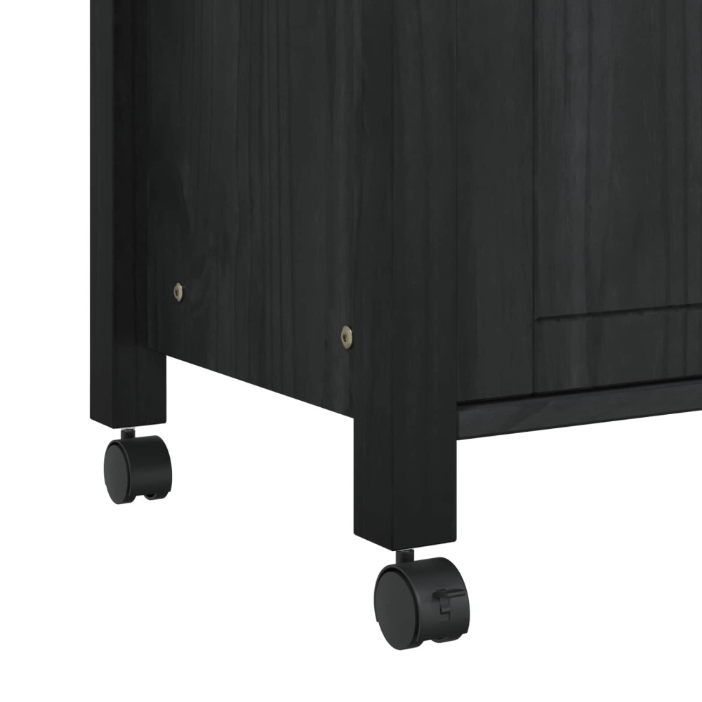 Produktbild för Köksvagn MONZA Svart 84 x 40 x 88,5 cm Massiv furu