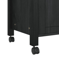 Produktbild för Köksvagn MONZA Svart 84 x 40 x 88,5 cm Massiv furu