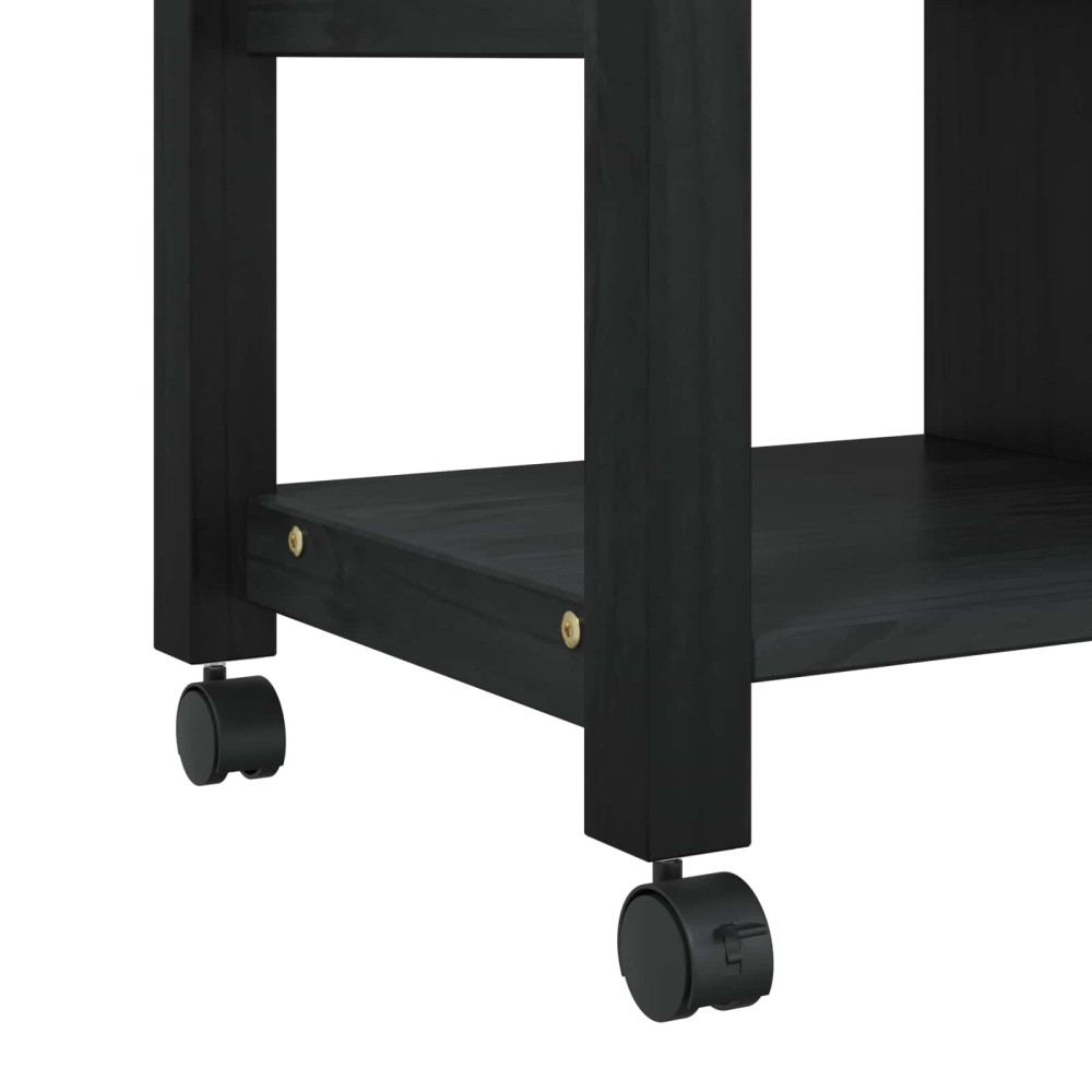 Produktbild för Köksvagn MONZA Svart 84 x 40 x 88,5 cm Massiv furu