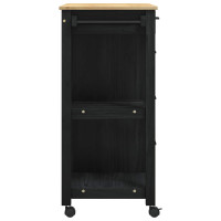 Produktbild för Köksvagn MONZA Svart 84 x 40 x 88,5 cm Massiv furu