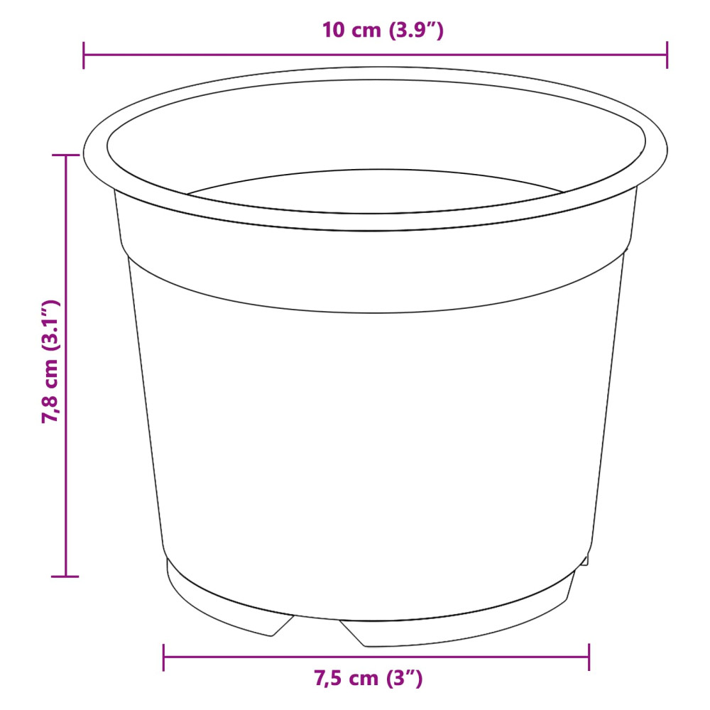 Produktbild för Rund Blomkruka 100 pcs Terracotta Ø 10 x 8 cm Plast